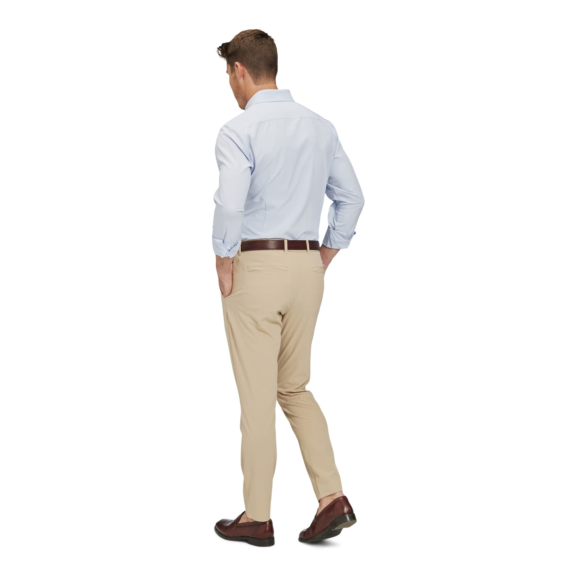 Mizzen+Main Men's Performance Dress Shirt - Classic Fit, Machine Washable, 4-Way Stretch, Wrinkle-Free - Leeward Collection for Business Casual & Office Wear