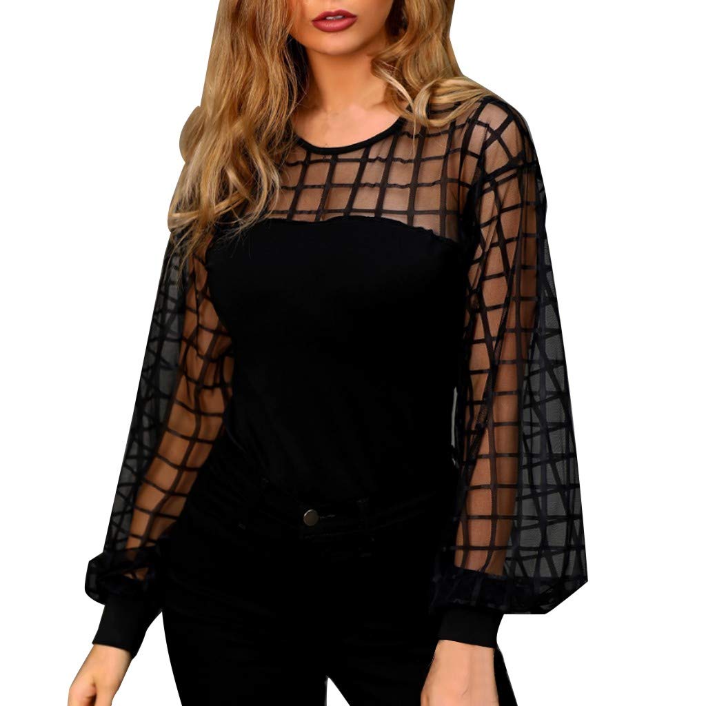 Women's Long Sleeve Hollow Stripe Blouse - Casual Summer Solid Color Tops for Women - Perfect for Office Wear, Date Night & Everyday Outfits