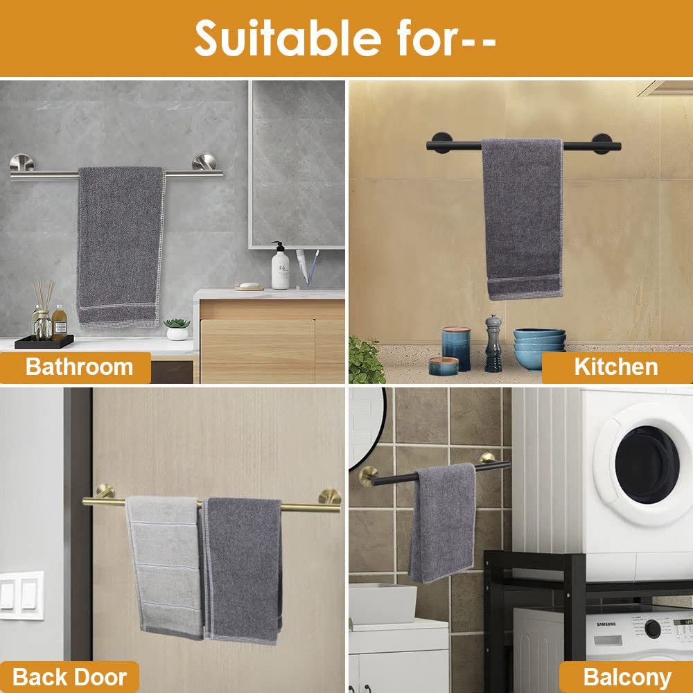 Premium TocTen 24IN Bath Towel Bar - Heavy Duty SUS304 Stainless Steel Wall Mounted Towel Holder for Bathroom, Brushed Nickel Finish - Perfect for Spa, Hotel & Luxury Home Decor
