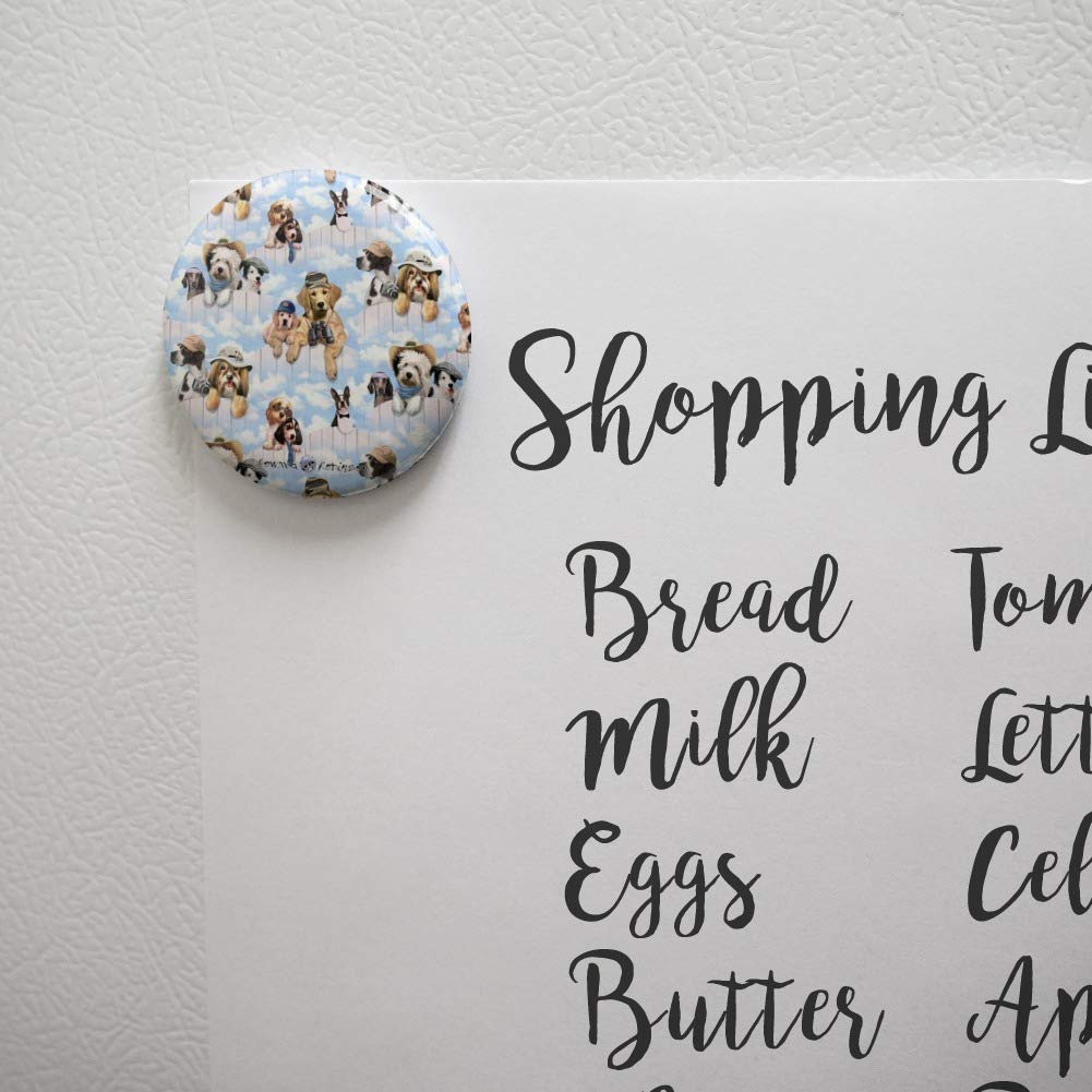 Funny Dog Puppy Club Pattern Kitchen Refrigerator Magnet - Cute Decorative Fridge Magnets for Home, Office & Dorm Room Organization