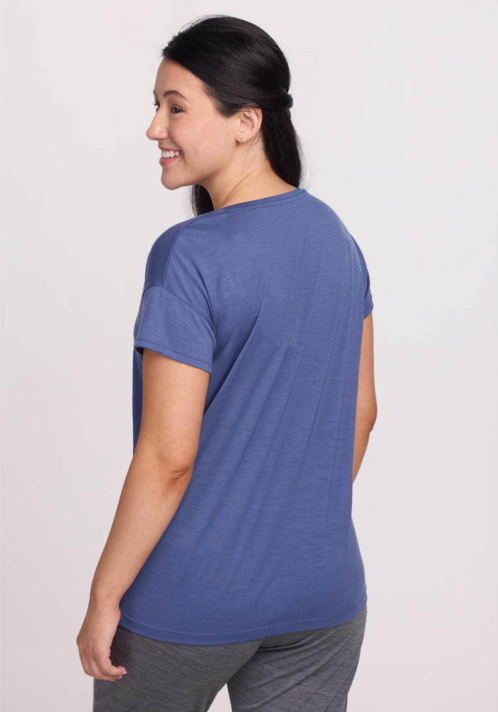 Billie Lounge Tee - Soft & Comfortable Women's T-Shirt | Cloudy Bay Color | Perfect for Relaxing at Home, Yoga, and Casual Outfits