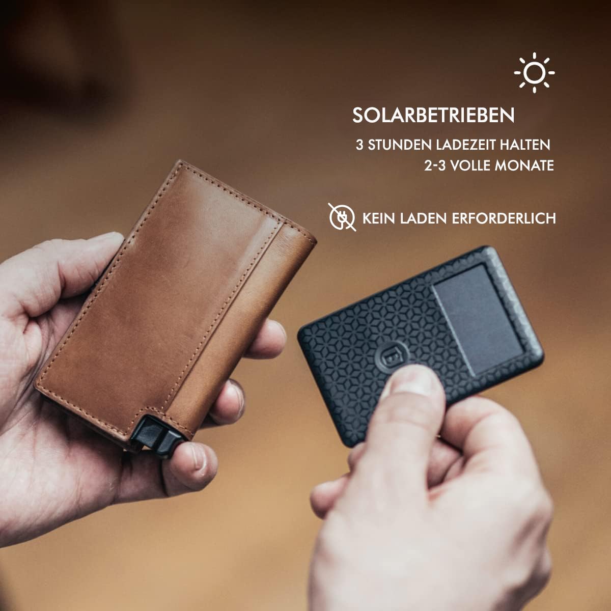 Ekster Wallet Tracker Card - Slim Bluetooth Credit Card Finder with Solar Power | Voice Control & Selfie Mode for iPhone & Android | Perfect for Travel, Work & Everyday Carry (Black)