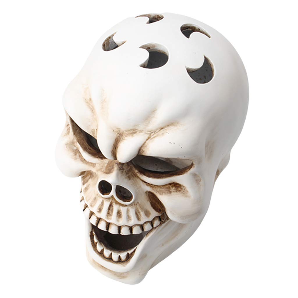 Resin Skull Tea Light Candle Holder - Halloween Decor, Gothic Home Decor, Spooky Party Supplies - Perfect for Halloween Parties, Home Decor, and Gothic Themed Events
