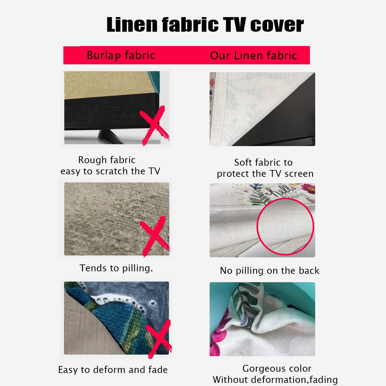 Elegant TV Dust Cover for 24-65 Inch LCD LED Screens - Home Theater TV Screen Protector Cloth (Landscape Design, 55 Inch) - Perfect for Living Room, Bedroom & Home Theater Protection