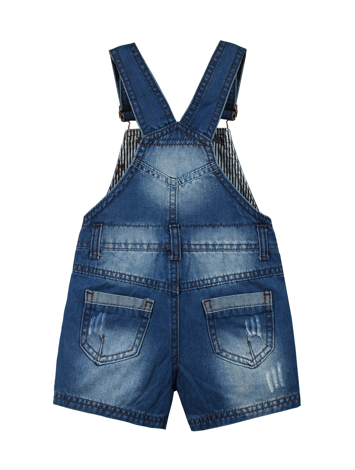 KIDSCOOL SPACE Baby & Toddler Denim Shortalls - Adjustable Summer Overalls for Girls & Boys | Perfect for Playdates, Beach Outings & Outdoor Adventures
