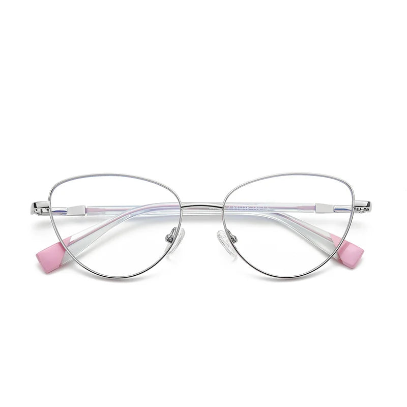 Brightzone Women's Full Rim Oval Cat Eye Eyeglasses 743020 - Lightweight Alloy Frame for Reading, Work & Fashion - Trendy Retro Style for Everyday Wear
