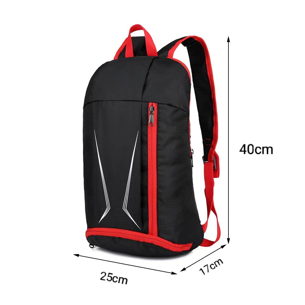 Unisex Lightweight Foldable Waterproof Hiking Backpack - 25x17x40cm for Outdoor Travel, Camping & Daily Use (Black/Red) - Perfect for Hiking, Commuting & Weekend Adventures