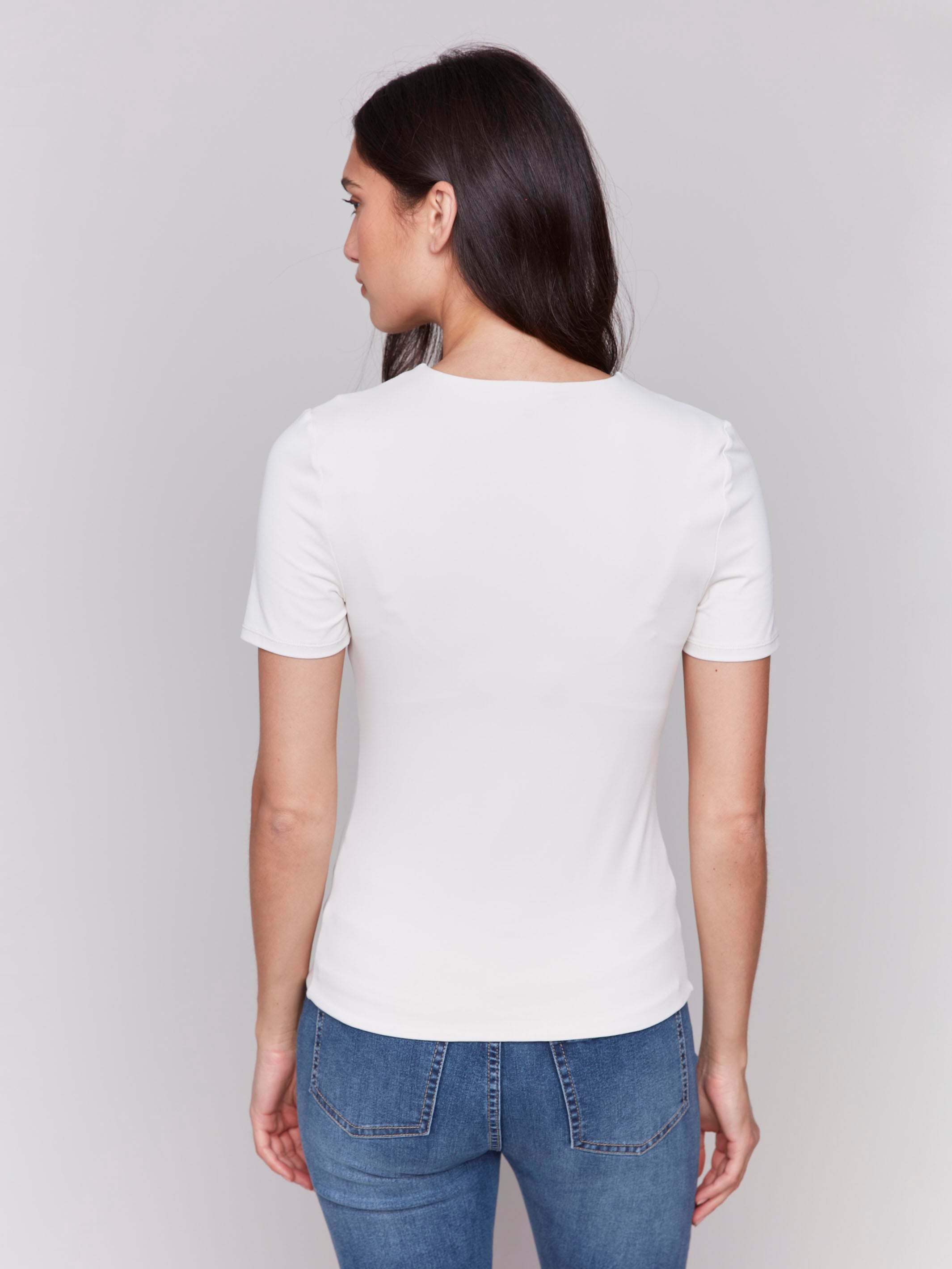 Super Stretch Short Sleeve T-Shirt for Women - Natural Color - Perfect for Yoga, Gym & Everyday Wear