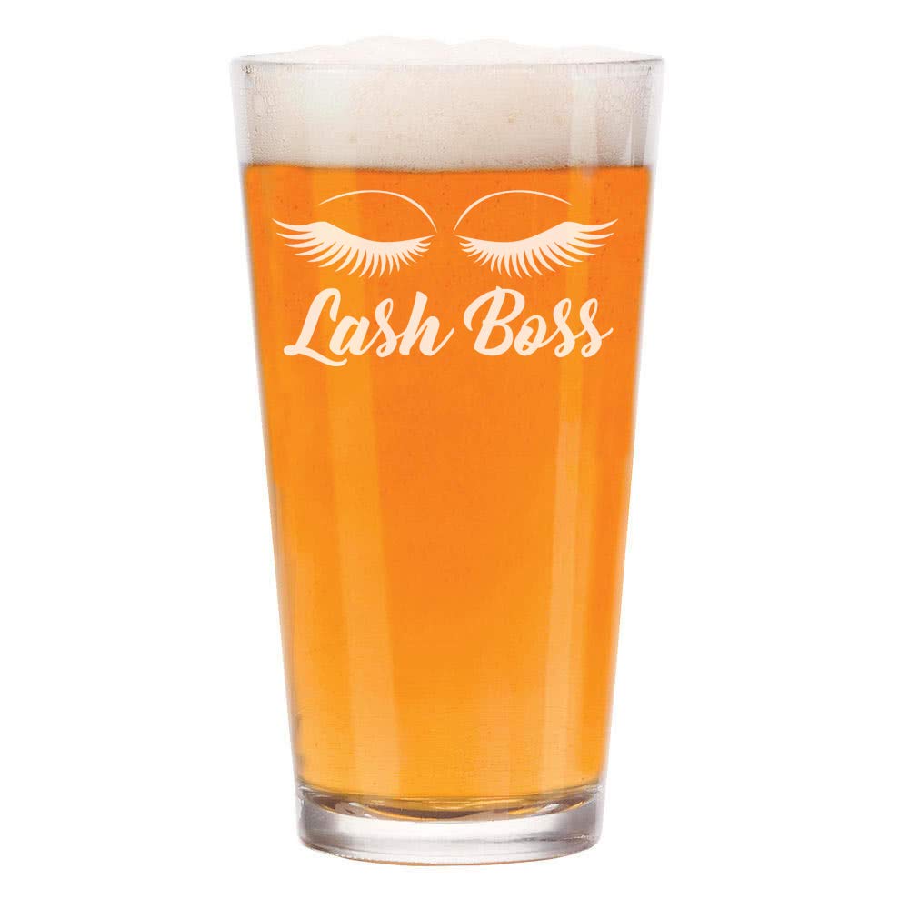 16 oz Beer Pint Glass with Handle - Durable Barware for Home, Pub & Parties | Perfect for Lash Boss Makeup & Lash Extension Artists | Ideal for Beer, Cocktails & Smoothies
