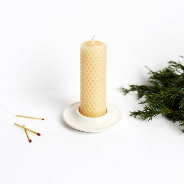 Pure Beeswax Candles - Unscented Natural Wax Candles for Home, Meditation & Romantic Ambiance