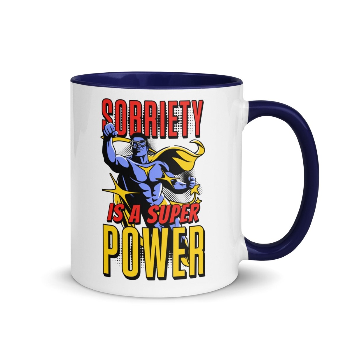 Empowering Sobriety Superpower Comic Mug with Vibrant Colors - Perfect for Coffee, Tea & Motivational Gifts for Recovery & Daily Inspiration