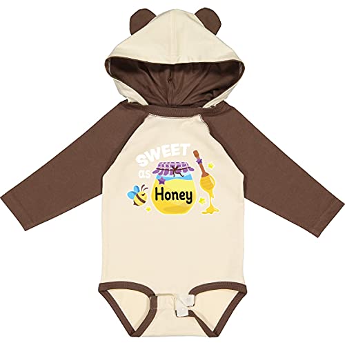 Inktastic Sweet As Honey with Honey Jar and Bee Long Sleeve Creeper - Adorable Baby Bodysuit for Boys & Girls, Perfect for Nursery, Photo Shoots & Everyday Wear