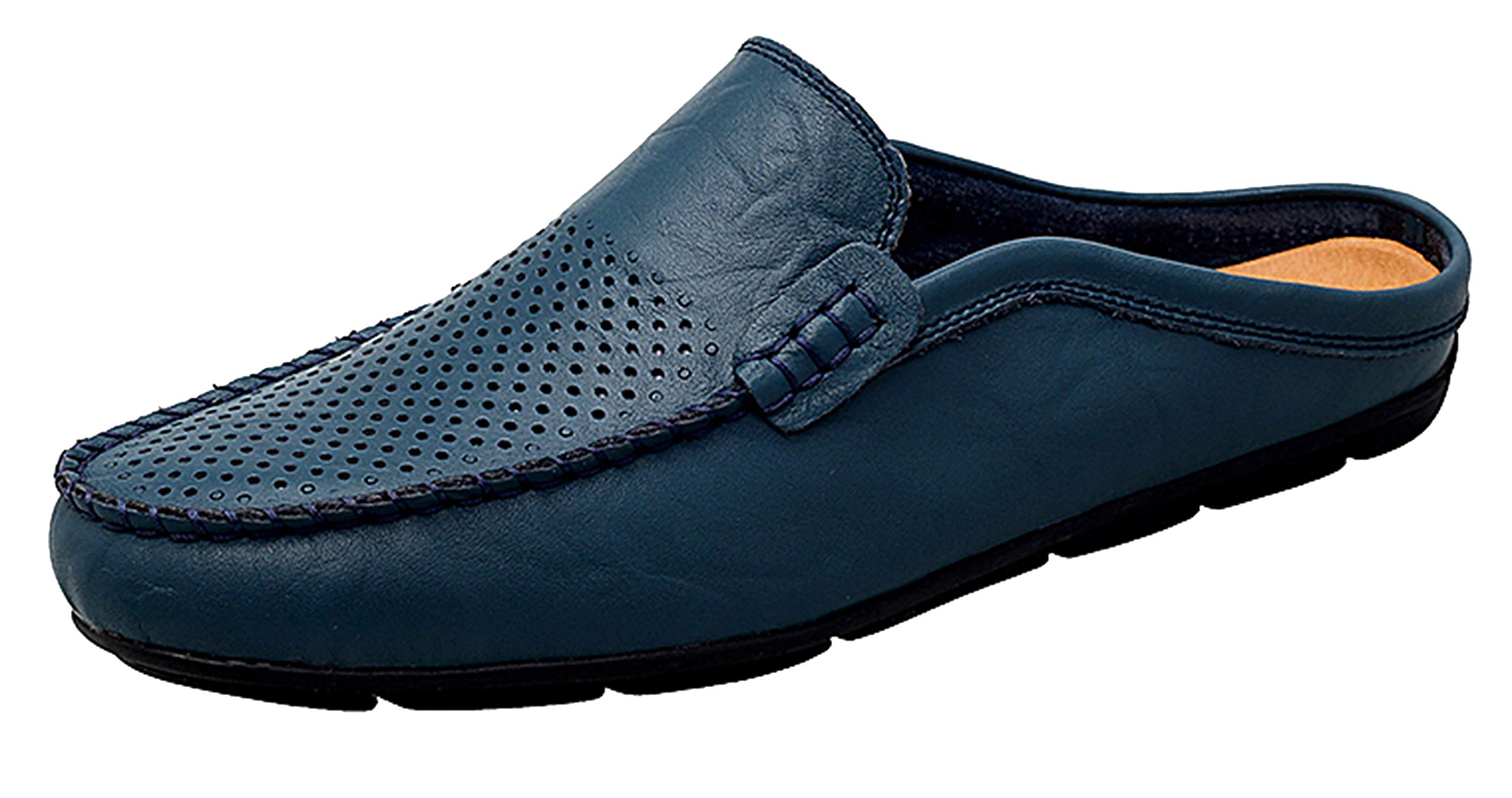 Go Tour Men's Mules Clog Slippers - Breathable Leather Slip-On Loafers for Casual Wear | Perfect for Home, Office & Outdoor Comfort