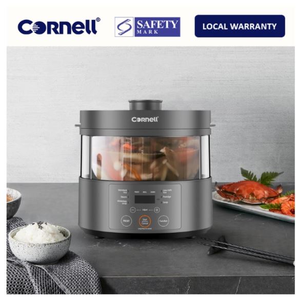 Cornell Steam Multi Cooker 6-in-1 - Low Carb Rice Cooker, Waterless Soup Maker, Steamer & Slow Cooker - Healthy Cooking for Diets, Meal Prep & Family Dinners (CSMC300L)
