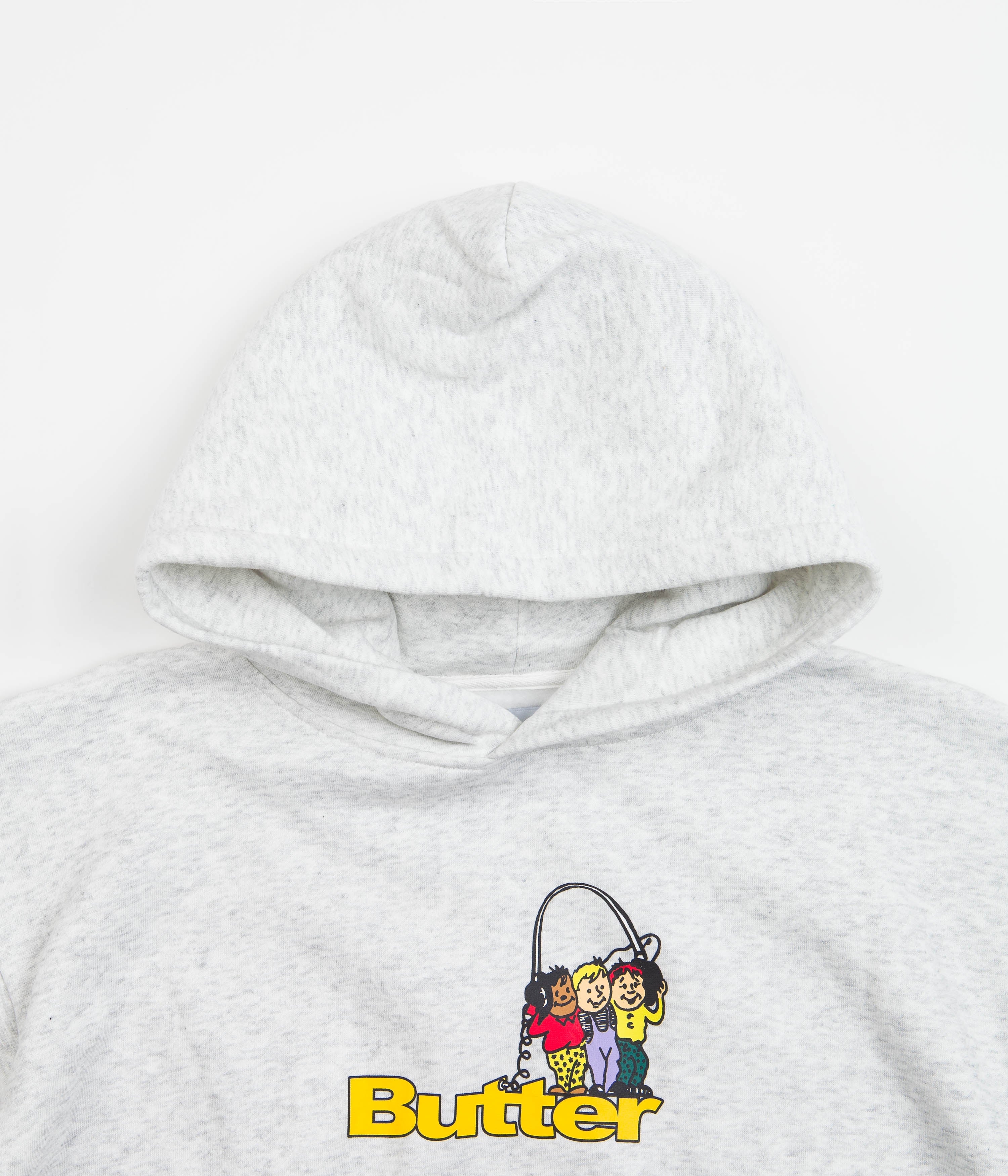 Butter Goods Logo Hoodie with Headphones Design - Ash Grey | Stylish Streetwear for Music Lovers & Urban Fashion