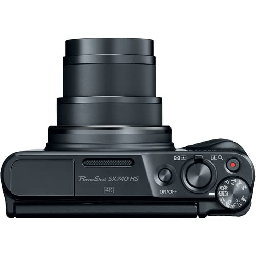 Canon PowerShot SX740 HS 20.3MP Digital Camera with 40x Optical Zoom, 4K Video & Wi-Fi (Black) - Includes 64GB Card, Tripod, Case & Accessories Kit - Perfect for Travel, Vlogging & Photography Enthusiasts (Renewed)