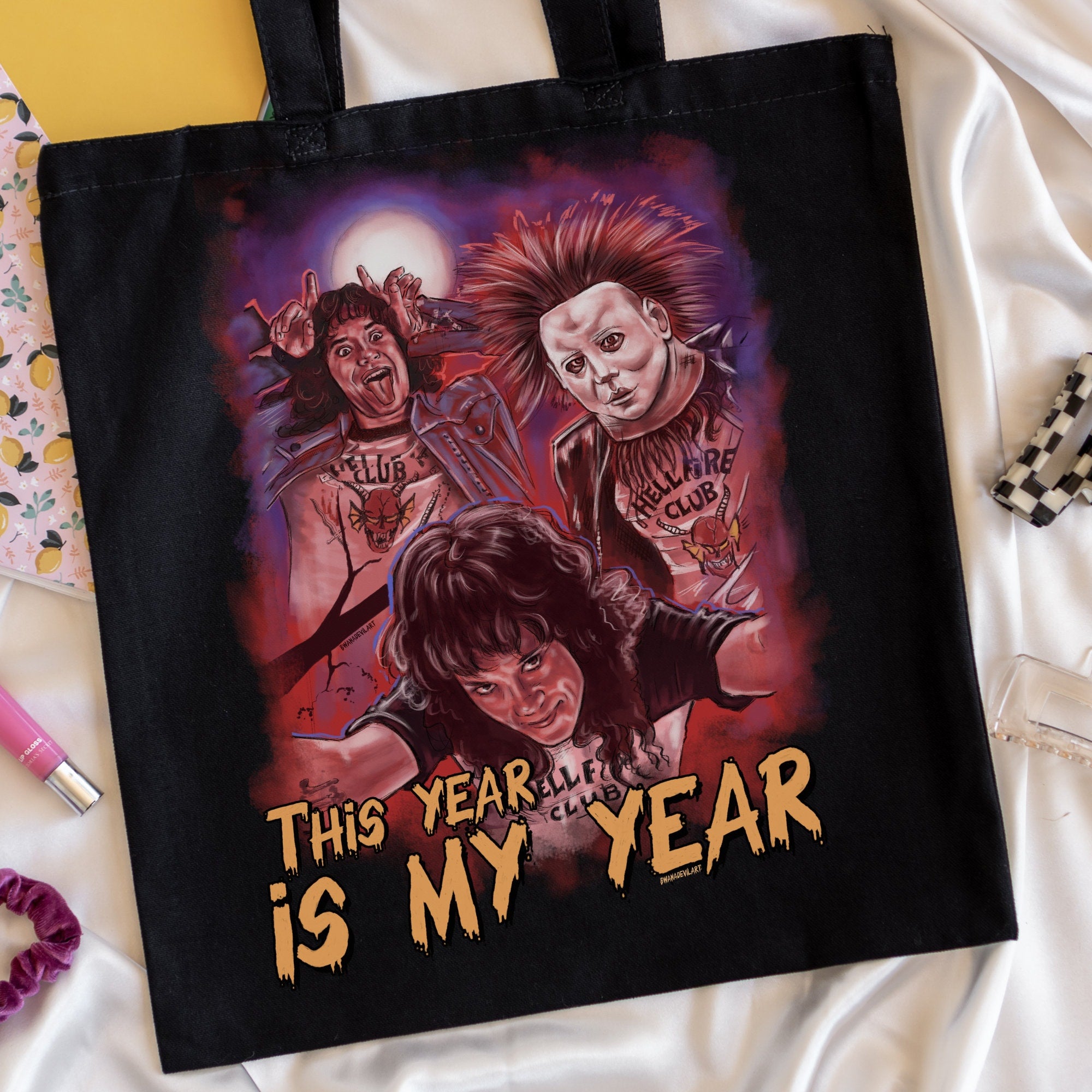 Eddie Munson Tote Bag - Horror Aesthetic Gift for Fans - Halloween, Cosplay & Everyday Use