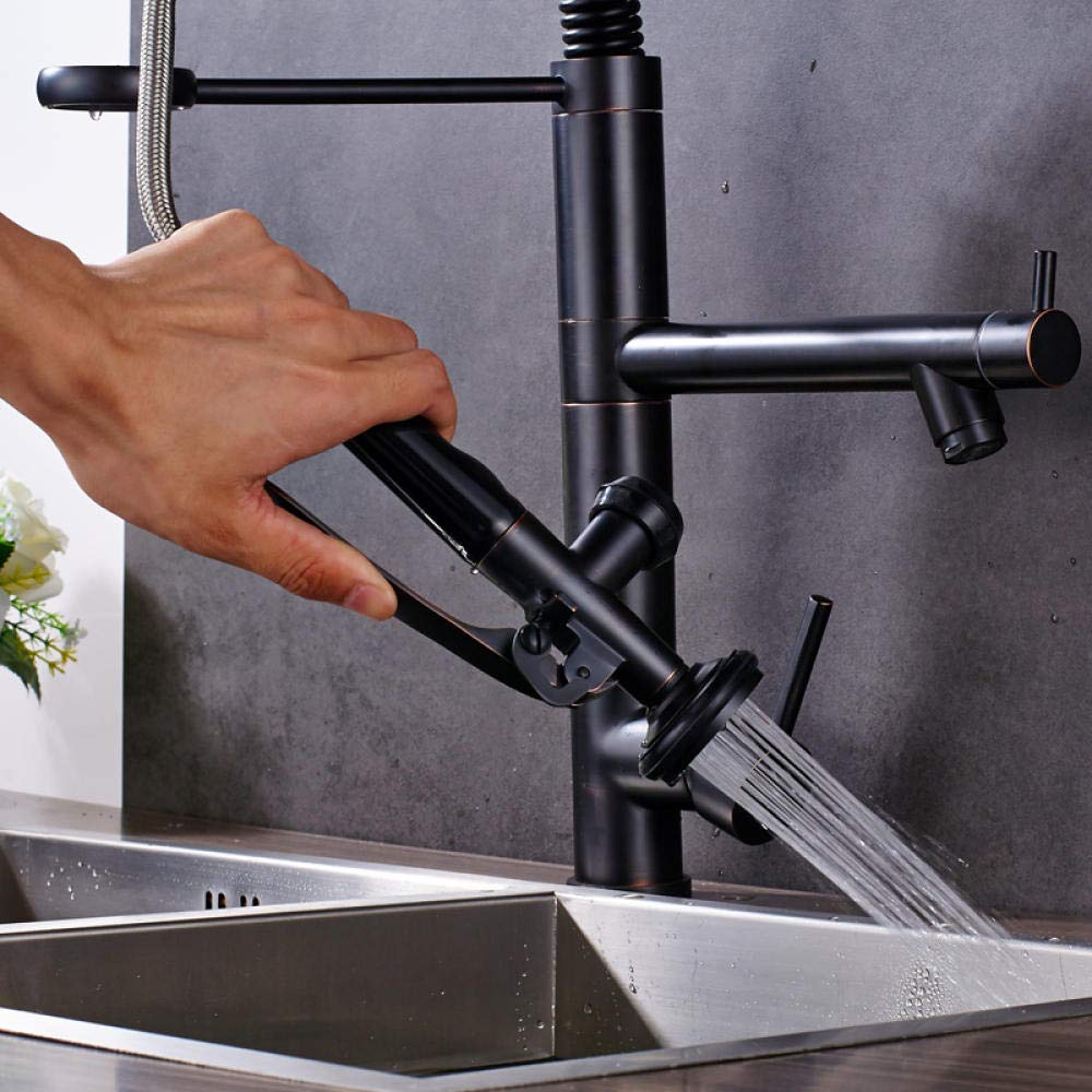 High-Pressure Pull Down Kitchen Faucet with Dual Spout - Hot & Cold Water Mixer, 360° Swivel Sprayer for Easy Cleaning - Perfect for Modern Kitchens, Dishwashing & Food Prep