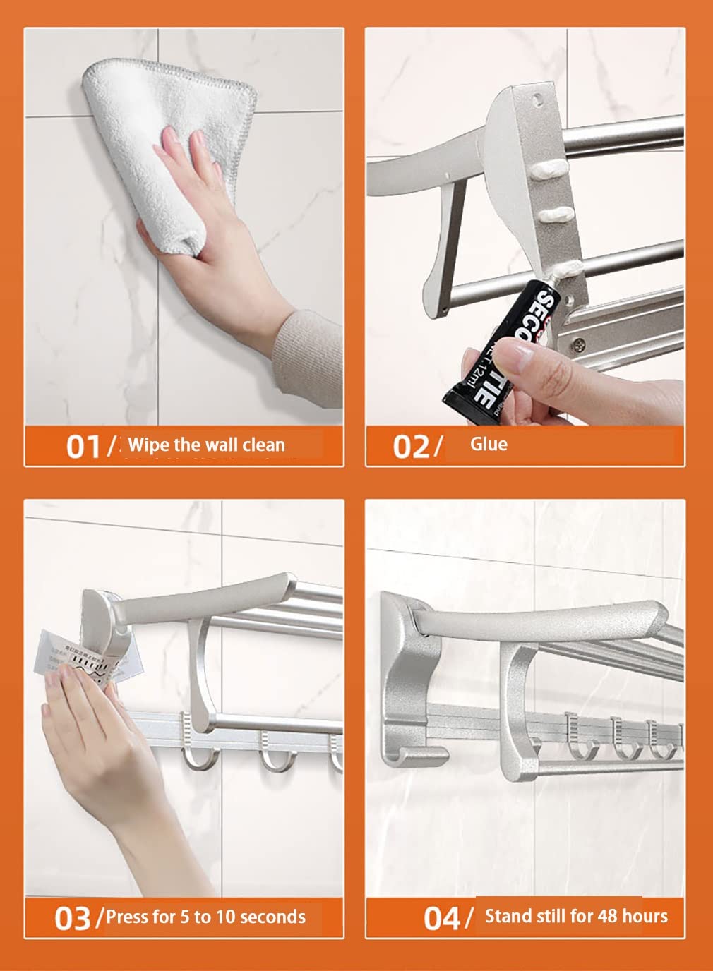 Stainless Steel Adjustable Double Towel Bar Rack - Modern Wall Mount Bathroom Organizer with Polished Finish (50cm, Silver) - Perfect for Hotels, Spas & Home Bathroom Storage