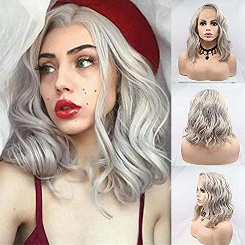 Grey Silve Blonde Short Bob Wig