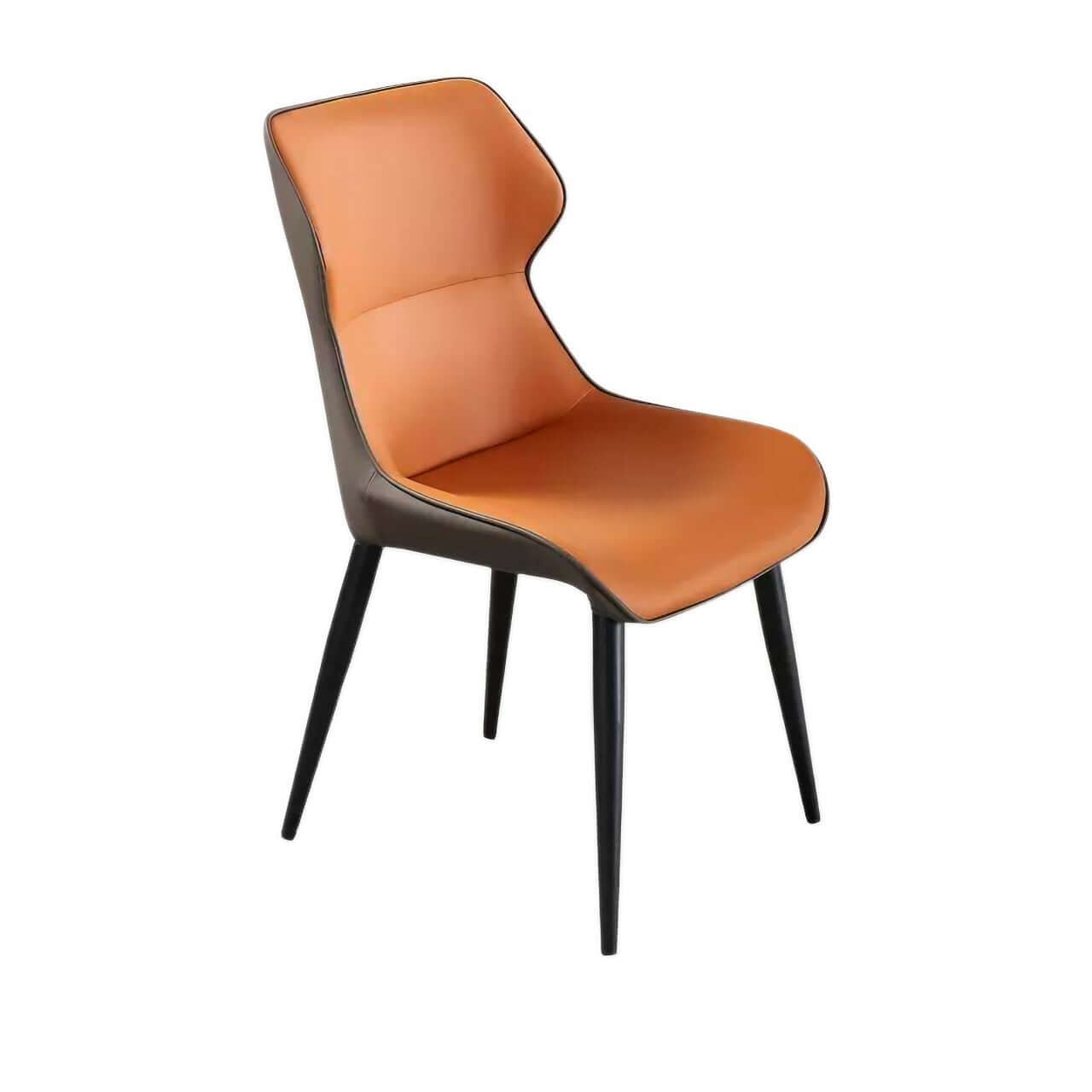 Luxury Minimalist Light Grey Leather High Back Dining Chair - Durable & Stylish Single Seat for Modern Home, Office, or Restaurant Decor