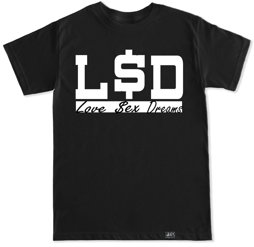 FTD Apparel Men's Love Sex Dreams LSD Graphic T-Shirt - Soft Cotton Tee for Casual Wear, Street Style & Festival Outfits