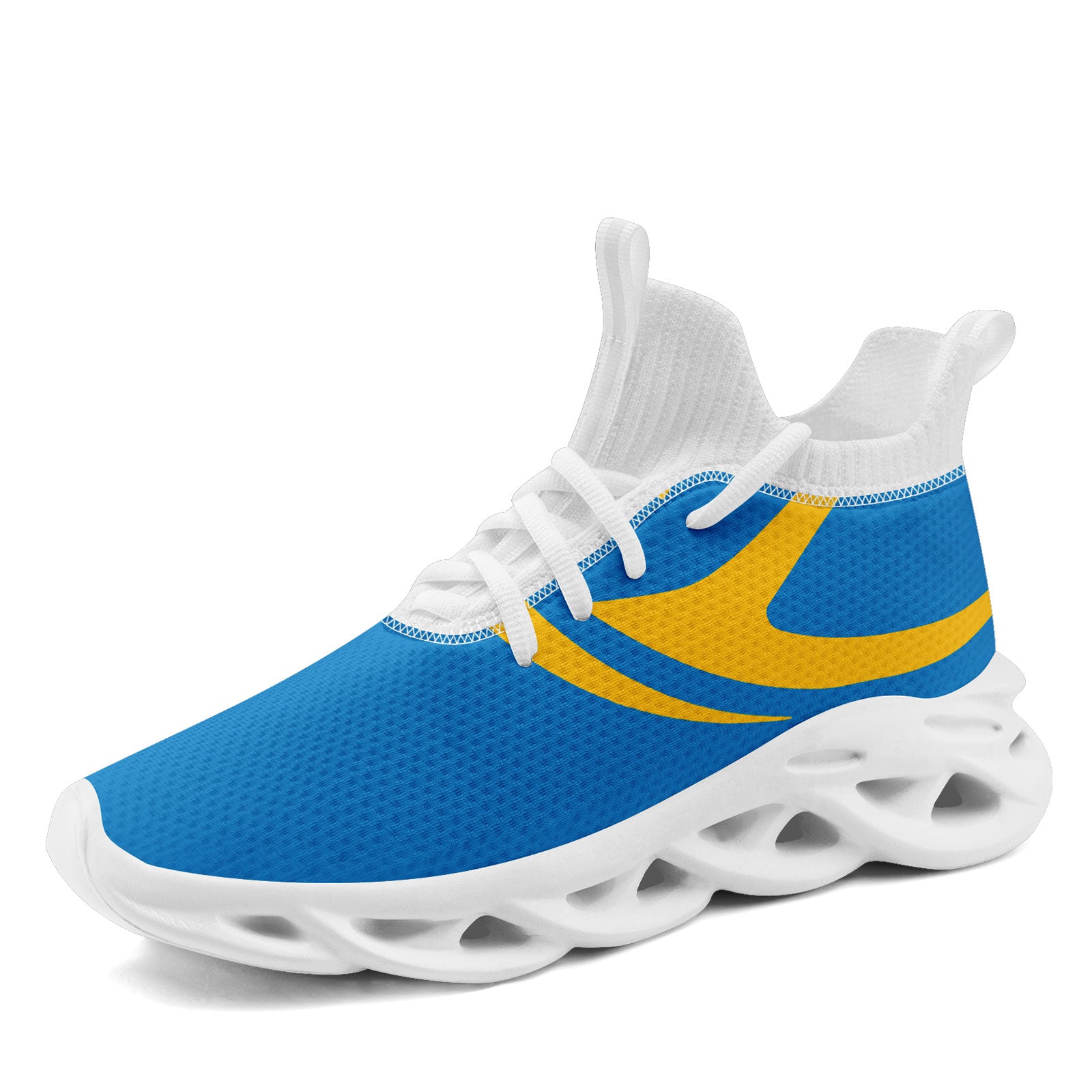 Custom Blue Los Angeles Maxsoul Personalized Sneakers - Fashionable Comfort Shoes for Men & Women - Perfect for Casual Wear, Running, and Street Style (Model: FN030 D025004, Size 24)