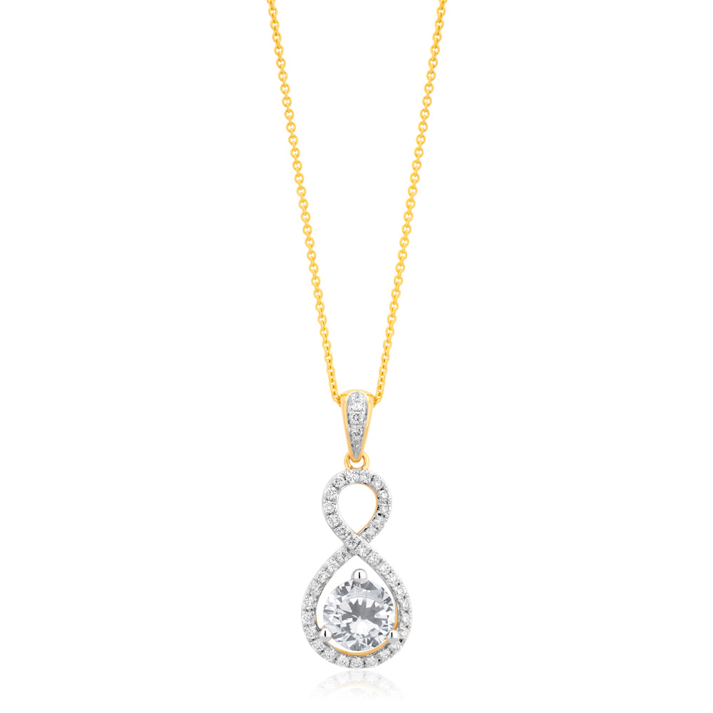 18K Yellow Gold 1.2 Carat Diamond Pendant Necklace with 45cm Chain - Elegant Jewelry Gift for Women, Perfect for Anniversaries, Birthdays & Special Occasions