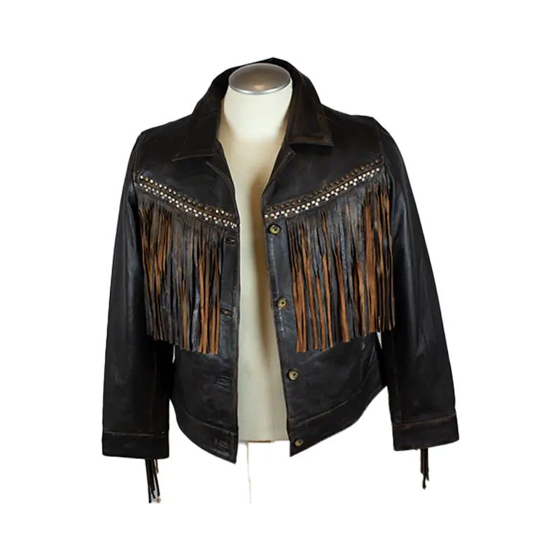 BOL Women's Fringed Western Button Up Jacket - Stylish Cowgirl Denim Shirt for Country Music Festivals & Rodeo Events