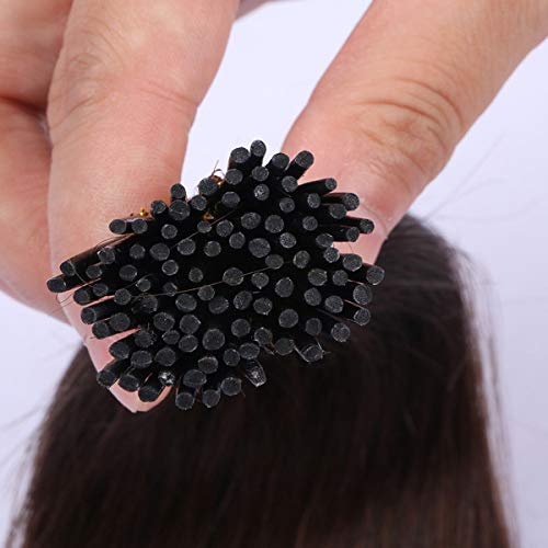 RemeeHi Brazilian I Tip Human Hair Extensions 20 Inch - 100g Wavy Stick Tip Real Human Hair (Red Wine Color 99j#) for Styling, Volume & Length - Perfect for Parties, Weddings & Daily Wear