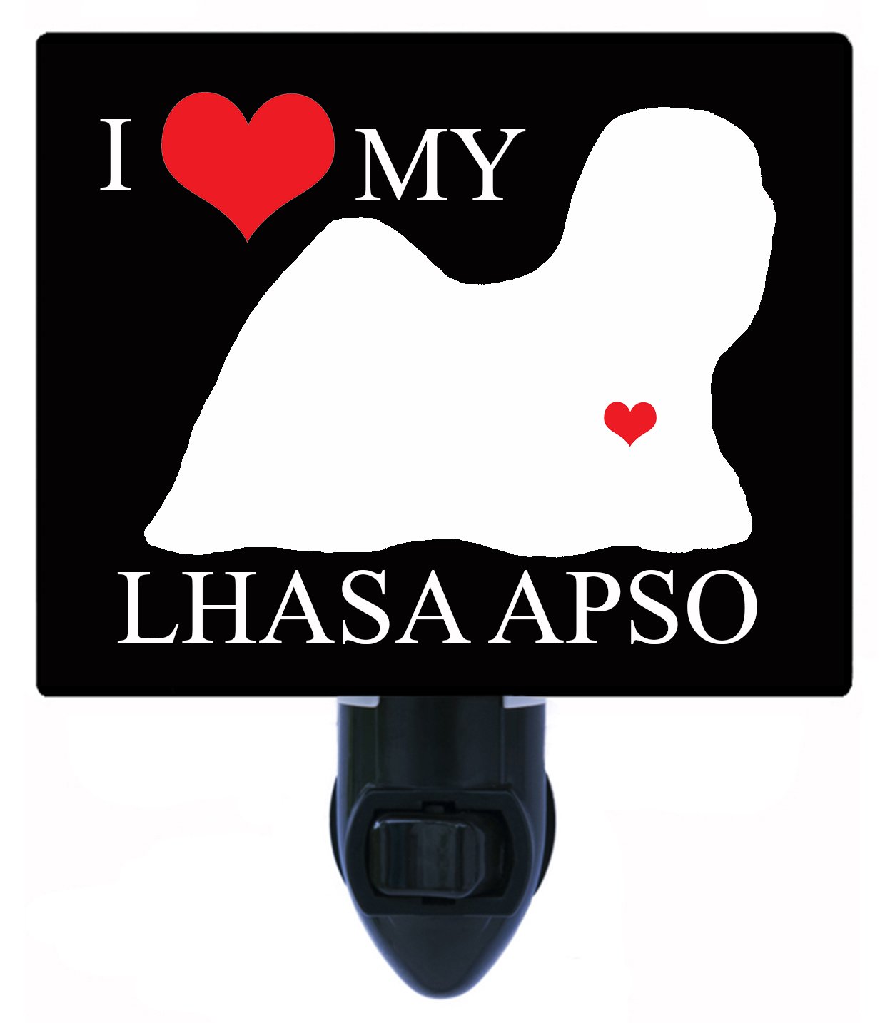 I Heart My Lhasa Apso LED Night Light - Cute Dog Lover's Night Light for Bedroom, Nursery & Home Decor - Perfect Gift for Dog Owners