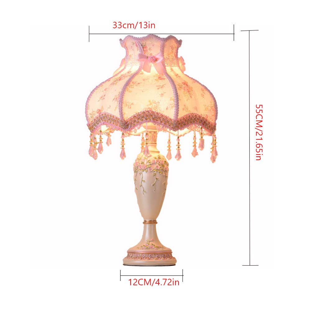 SMWZFDD Tiffany Style Fabric Table Lamp - 13 Inch Art Deco Desk Lamp with E26 Base, Modern Contemporary Lighting for Living Room, Bedroom, Nightstand & Home Office | Perfect for Reading & Ambient Lighting