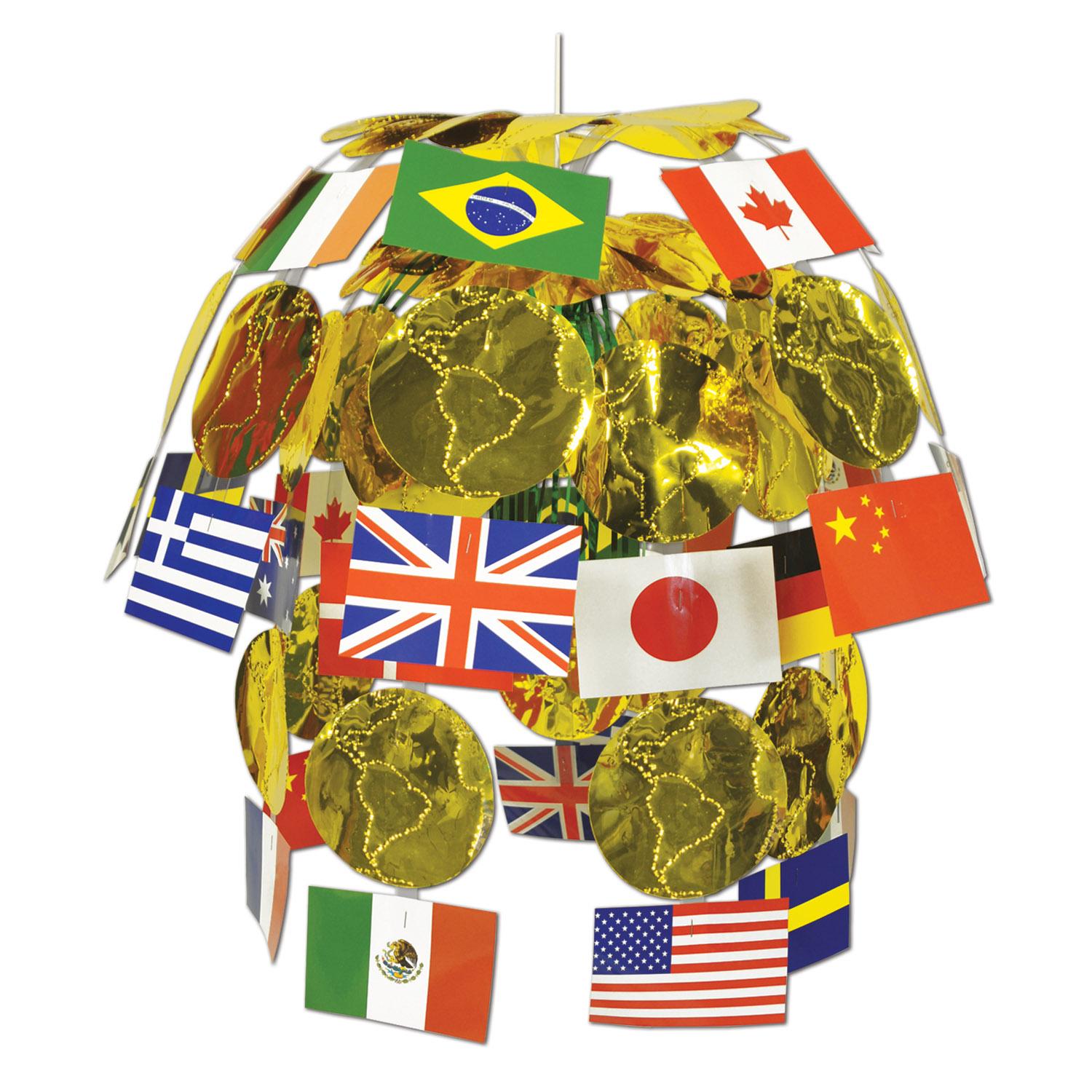 12 Pack Beistle International Flag Party Cascade - Colorful Decorative Flags for Patriotic Celebrations, Festivals, and Outdoor Events