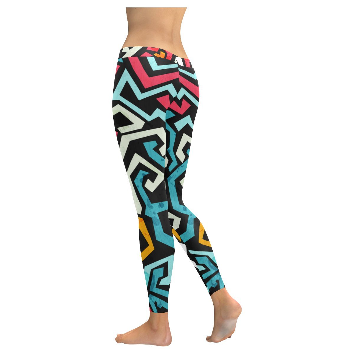 Women's Graffiti Print Capri Yoga Leggings - High Waisted Workout Pants for Running, Gym & Lounge - Trendy Athletic Wear for Fitness & Casual Style