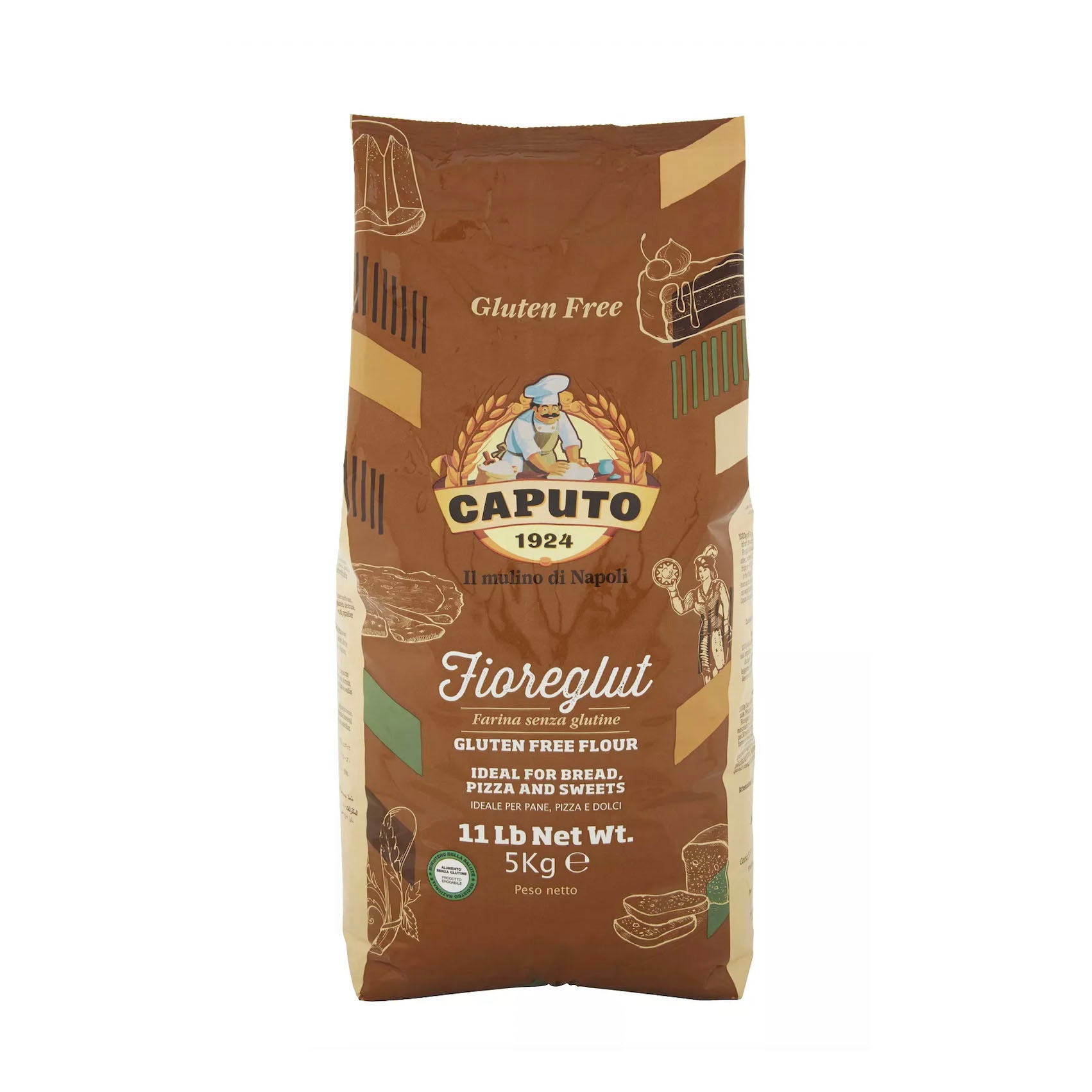 CAPUTO Fioreglut Gluten Free Flour for Pizza, Bread & Baking - Premium Italian Gluten-Free Flour Blend for Celiac Diet - Perfect for Homemade Pizza Dough, Artisan Bread & Italian Pastries