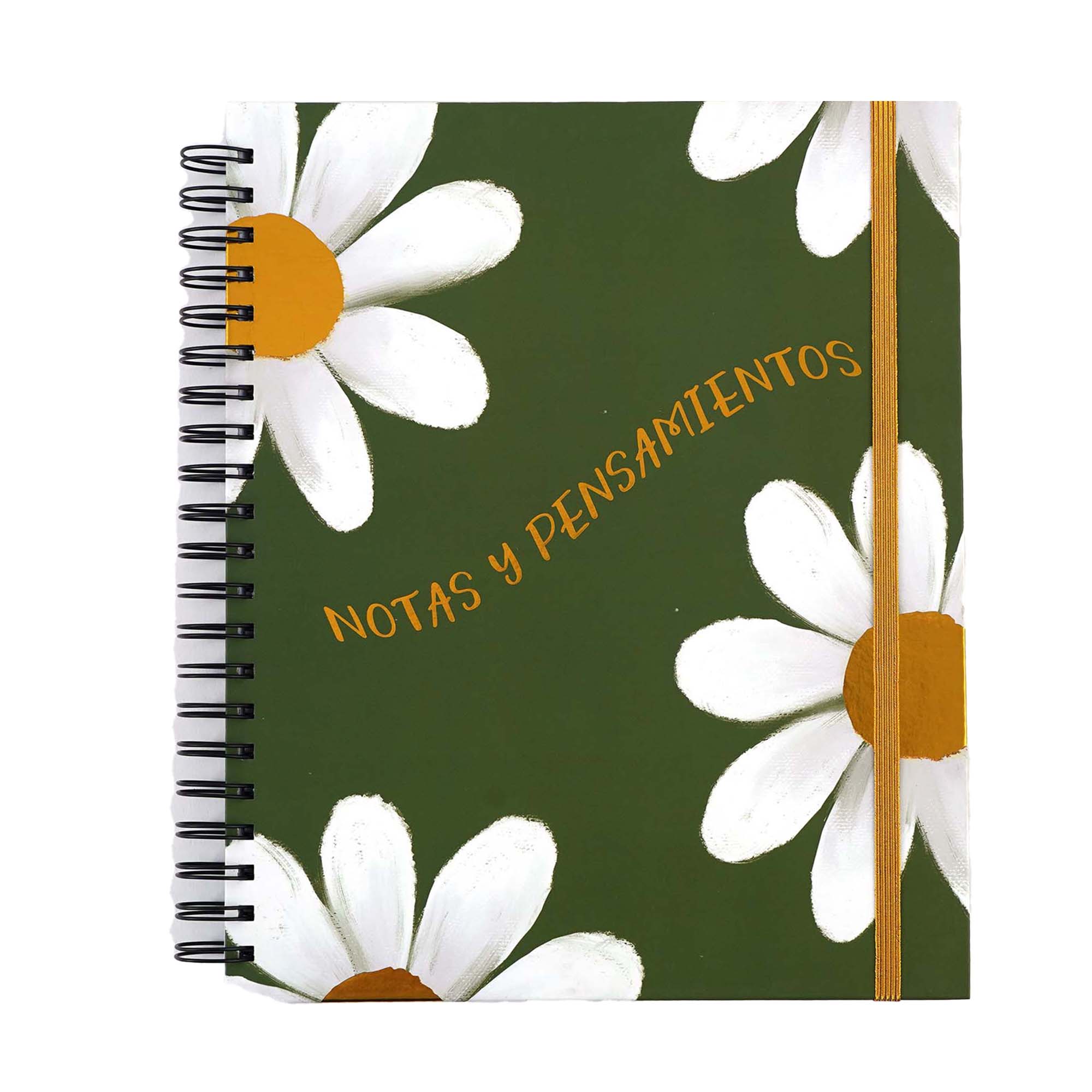 140 Sheet/280 Page Spiral Notebook with Spanish Daisies Hot Stamp Design - 11.25