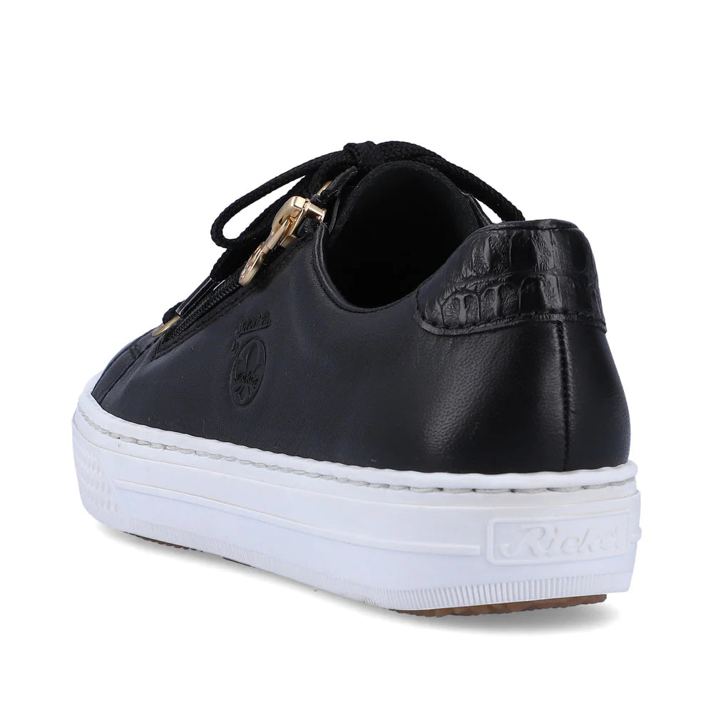 Rieker L59L1 Black Women's Comfortable Slip-On Shoes for Work, Casual & Walking | Lightweight & Stylish Footwear