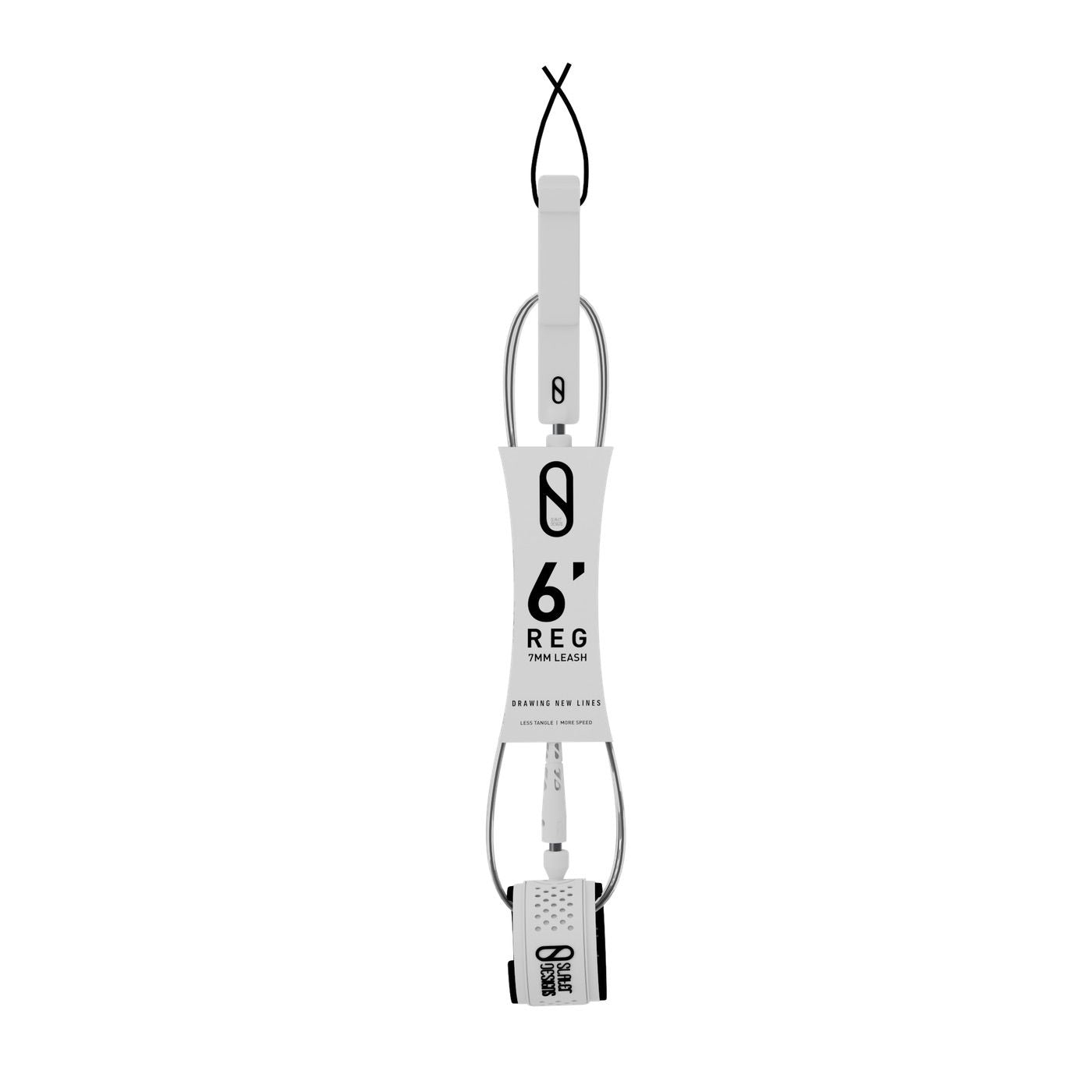 Slater Designs 6'0 Surfboard Leash - 7mm Black/White - Durable Surf Leash for Shortboards & Performance Surfing
