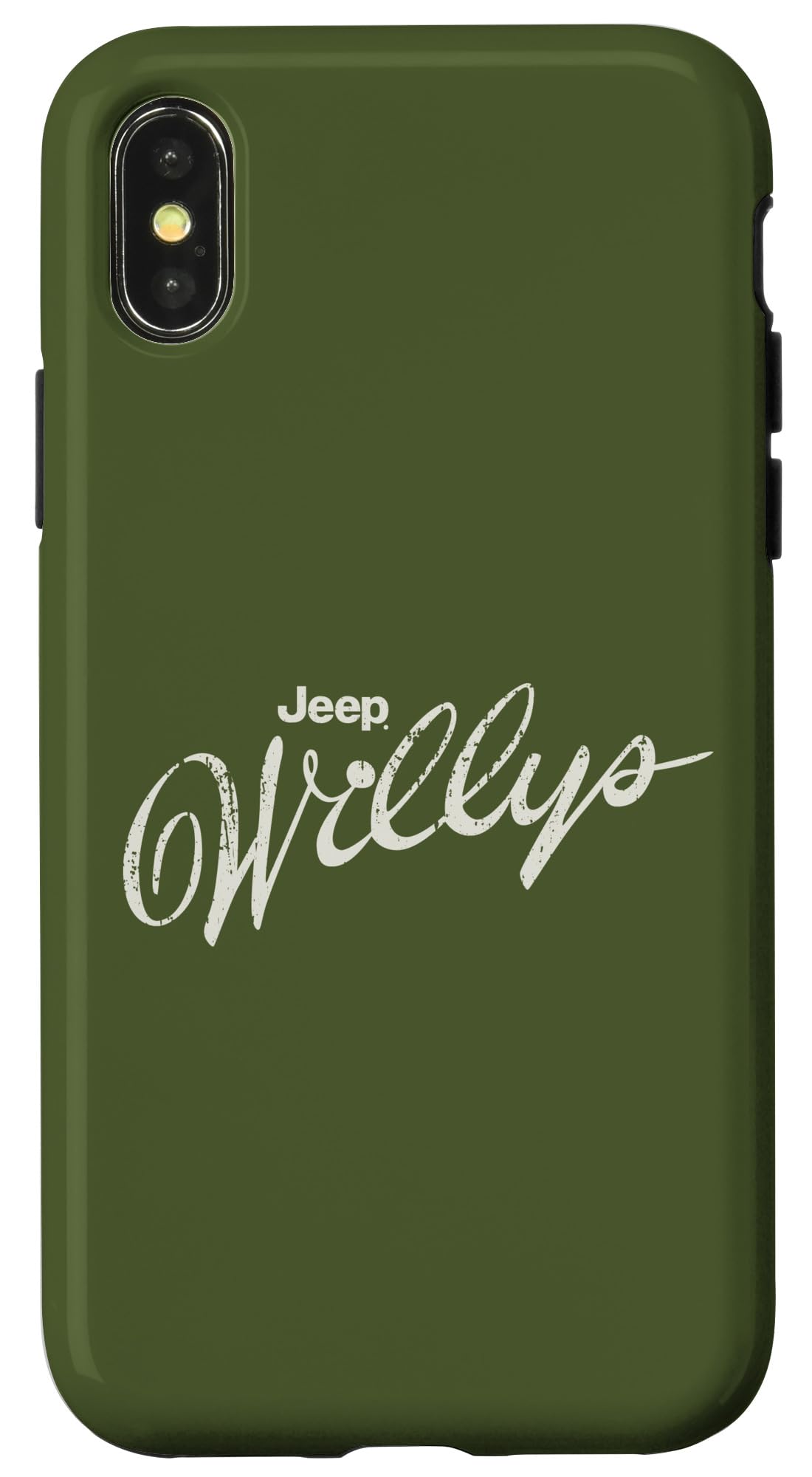 iPhone X/XS Jeep Willys Script Logo Protective Phone Case - Durable & Stylish Cover for Outdoor Adventures & Daily Use