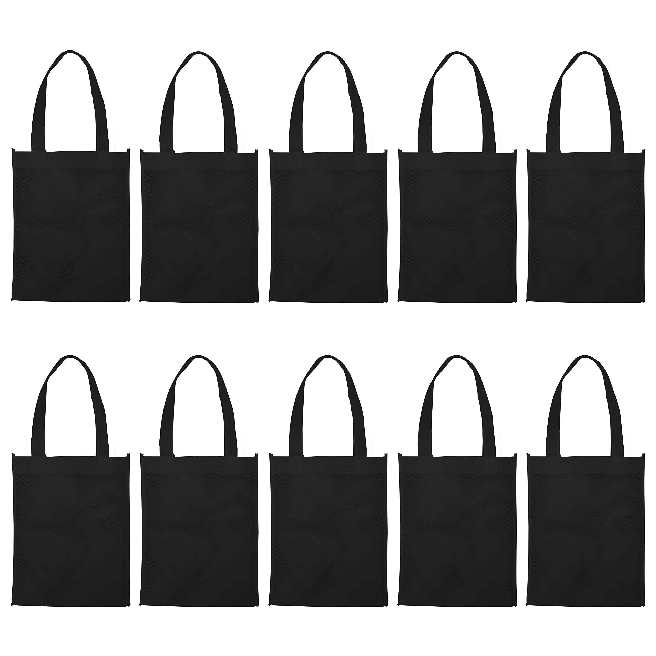 10 Pack Small Reusable Cloth Gift Bags for Wedding Favors, Trade Shows, Party Giveaways - Eco-Friendly Black Favor Pouches - Perfect for Bridal Shower, Baby Shower & Corporate Events