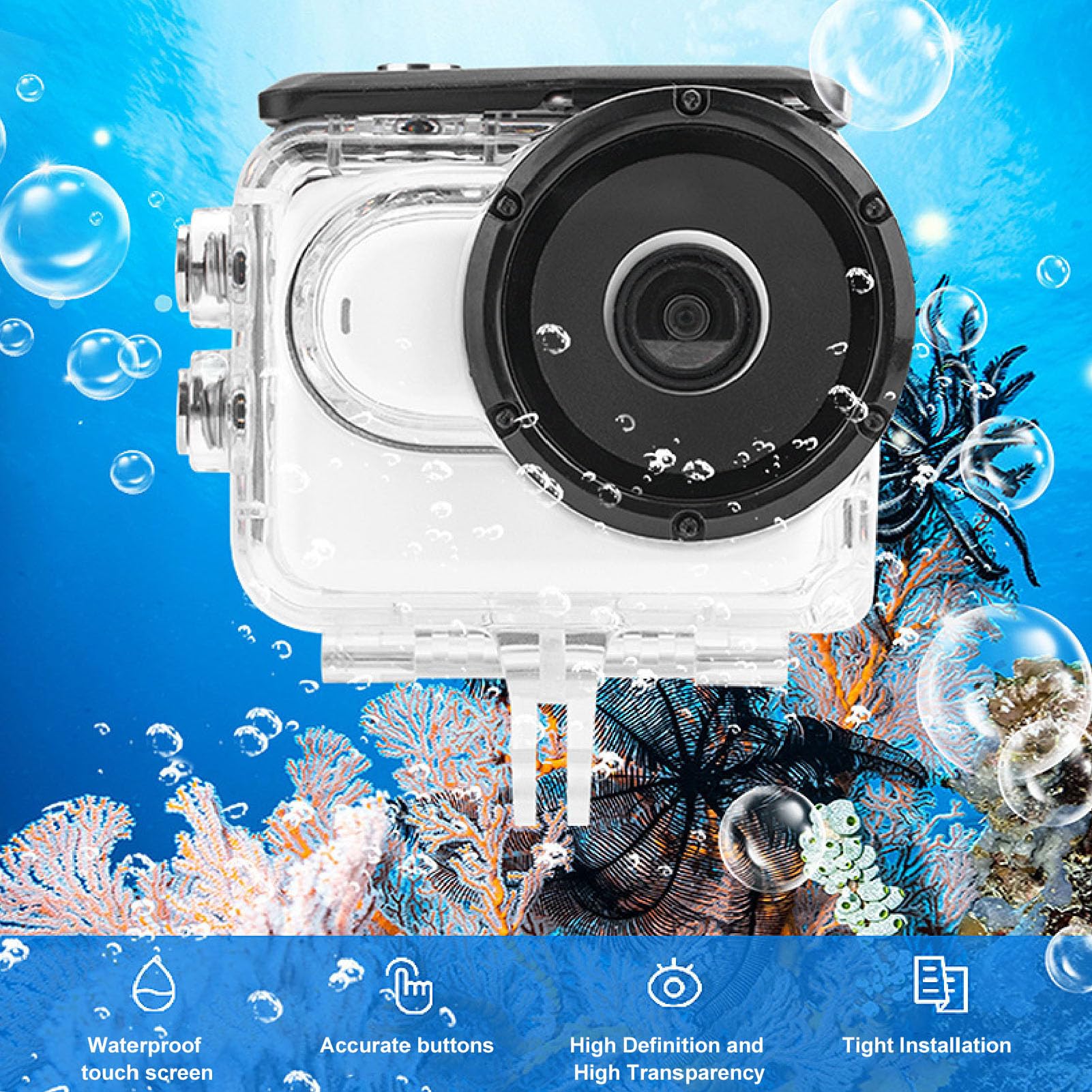 Insta360 GO 3/GO 3S Waterproof Case - 60M Deep Underwater Diving Housing, Pressure Resistant Protective Cover for Action Camera | Perfect for Snorkeling, Surfing & Extreme Sports