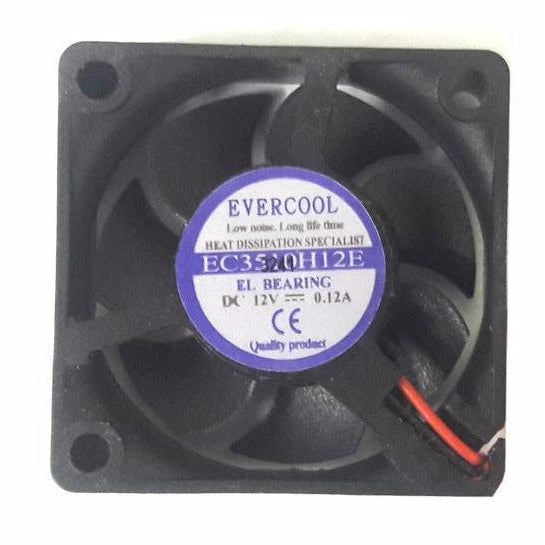 Evercool 35x35x10mm 12V High Performance Everlube Bearing Cooling Fan with 2-Pin Connector (P/N EC3510H12E) - Perfect for PC Cooling, Electronics, and DIY Projects