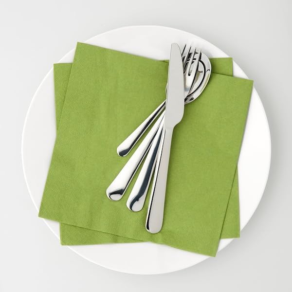 IKEA FANTASTISK Paper Napkins - 40x40cm Medium Green Eco-Friendly Disposable Napkins for Parties, Picnics & Everyday Dining