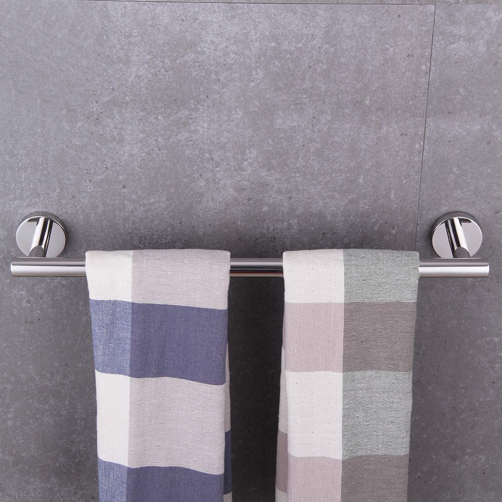 BEIGEEWY 18-Inch Stainless Steel Towel Bar - SUS 304 Wall Mounted Towel Holder for Bathroom - Modern Polished Finish Bath Accessories - Perfect for Showers, Spas & Luxury Home Decor