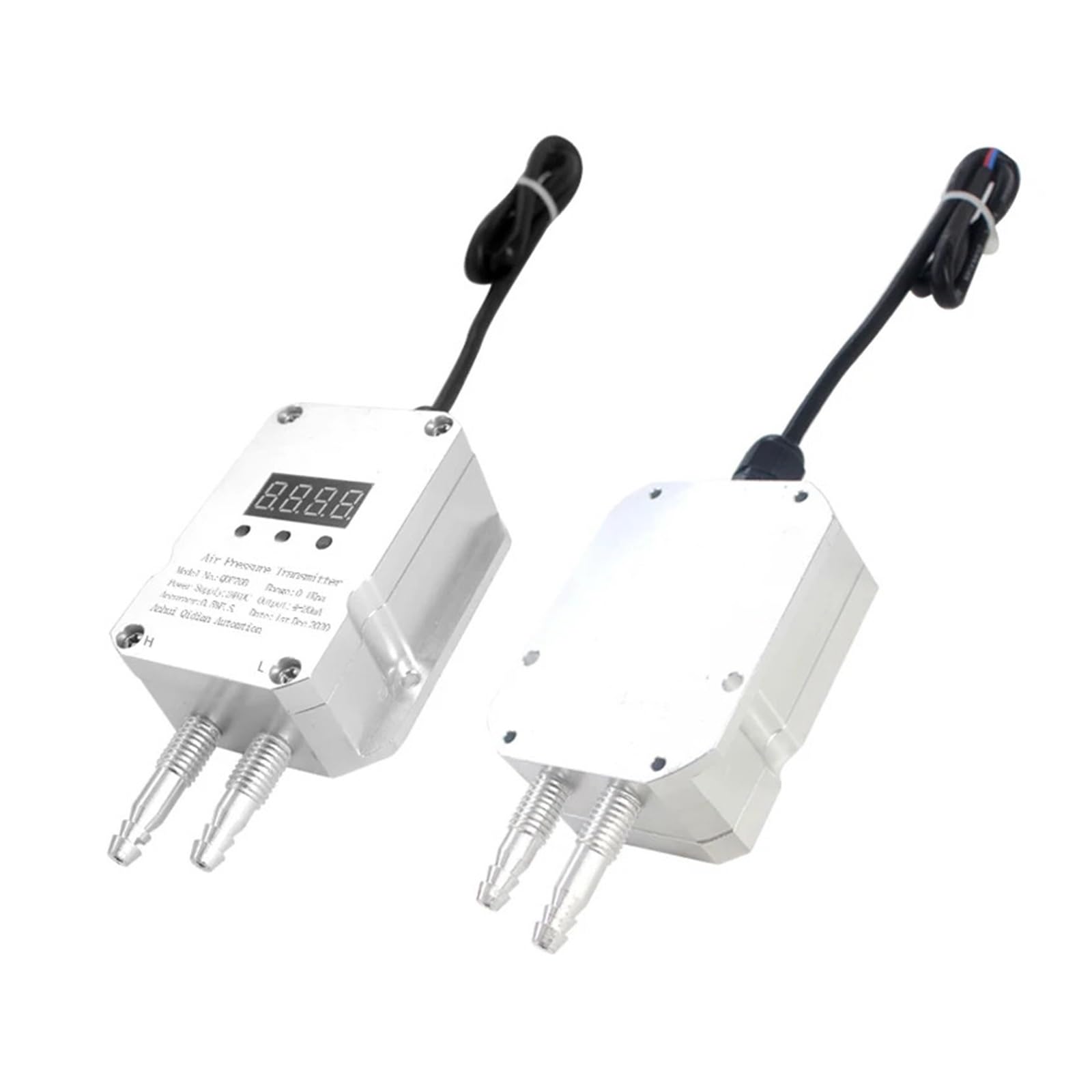 High Accuracy LCD Digital Display 4-20mA Air Pressure Transmitter - Differential Pressure Sensor (-3KPa to 3KPa Range) for HVAC, Industrial Automation & Pneumatic Systems