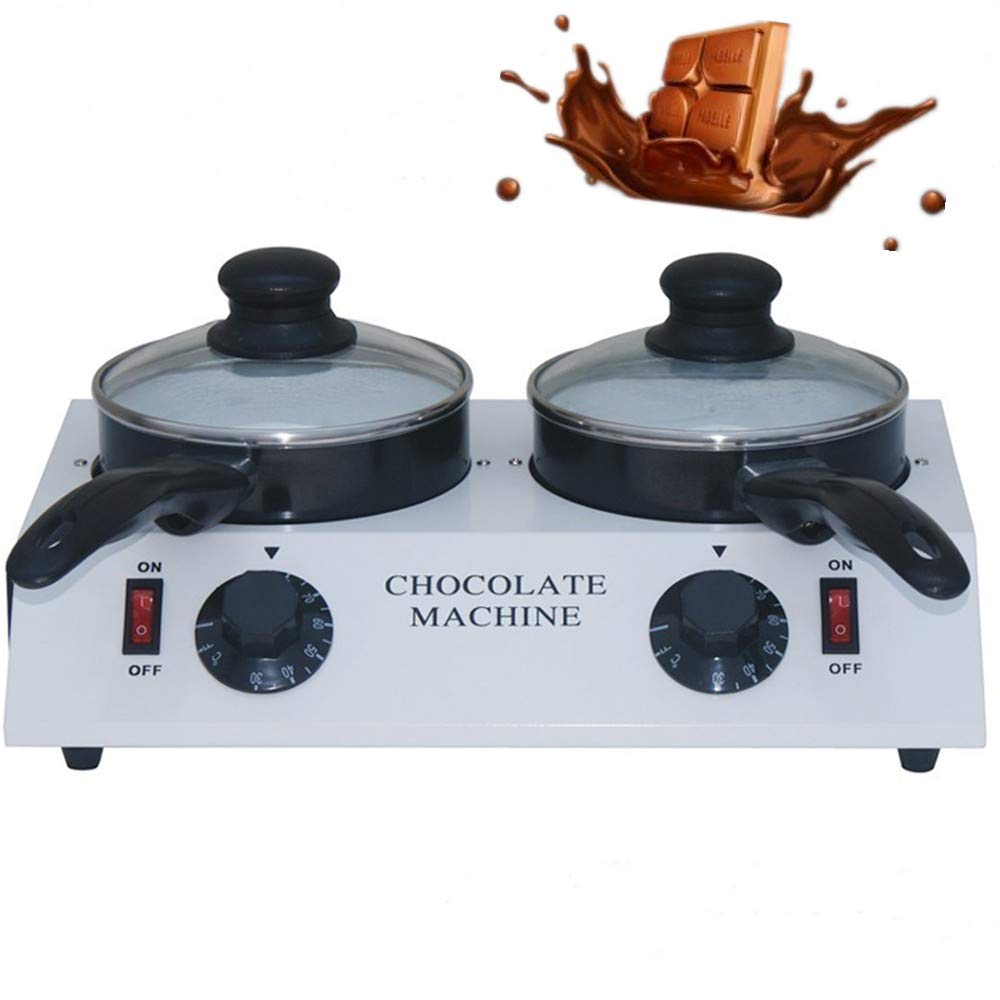 Electric Chocolate Melting Pot - 80W Stainless Steel Double Boiler for Tempering Chocolate, Butter, Cream (4.4lbs Capacity, 30~85°C) - Perfect for DIY Candy Making, Soap & Candle Crafting (110V)