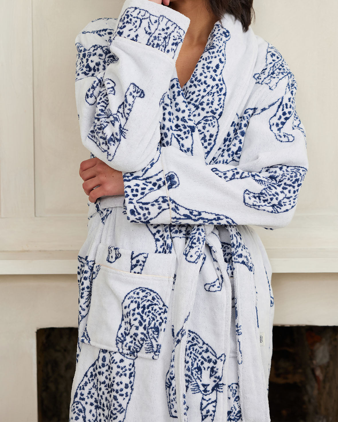 Soft Cotton Towelling Leopard Print Dressing Gown for Women - Cozy Bathrobe for Spa, Lounge & Home Relaxation