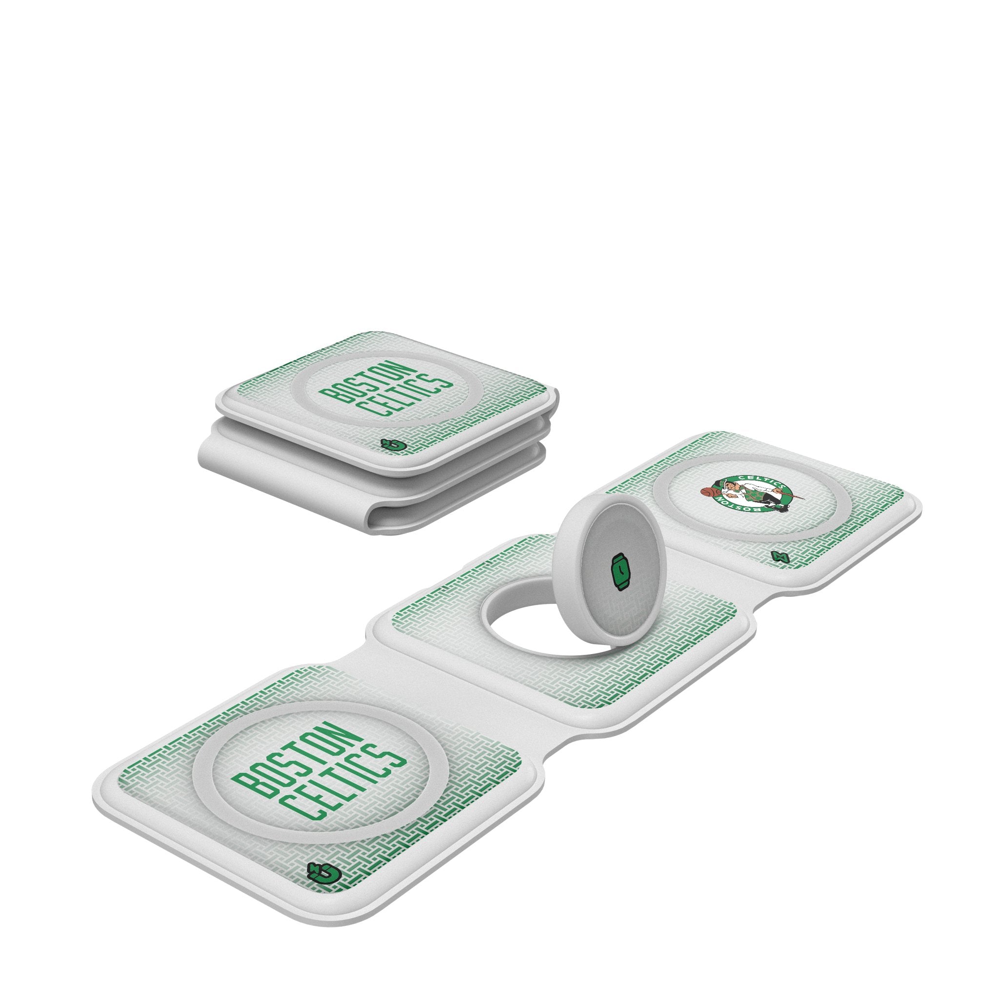 Boston Celtics 3-in-1 Foldable Wireless Charger for iPhone, Android & AirPods - Perfect for Home, Office & Travel