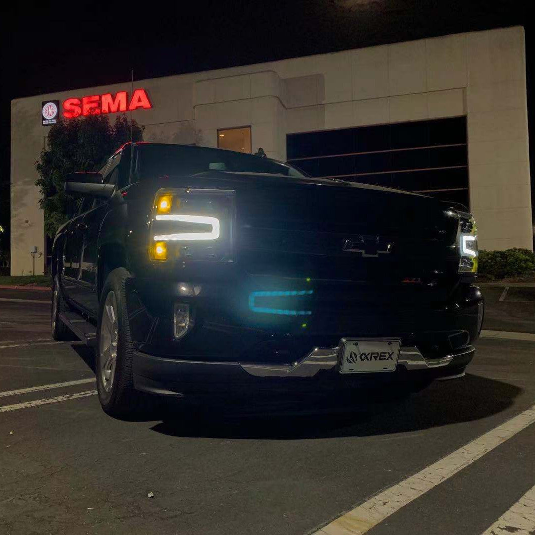 16-18 Chevrolet Silverado 1500 NOVA Series LED Projector Headlights - Alpha Black | High-Performance Lighting for Night Driving & Off-Road Adventures