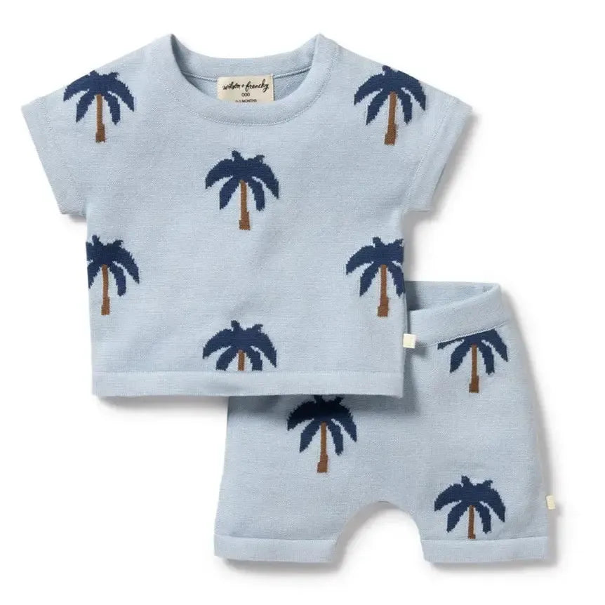 Wilson + Frenchy Organic Cotton Knitted Baby Set - Little Palm Collection | Soft & Breathable Outfit for Newborns, Infants & Toddlers | Perfect for Playtime, Photo Shoots & Special Occasions